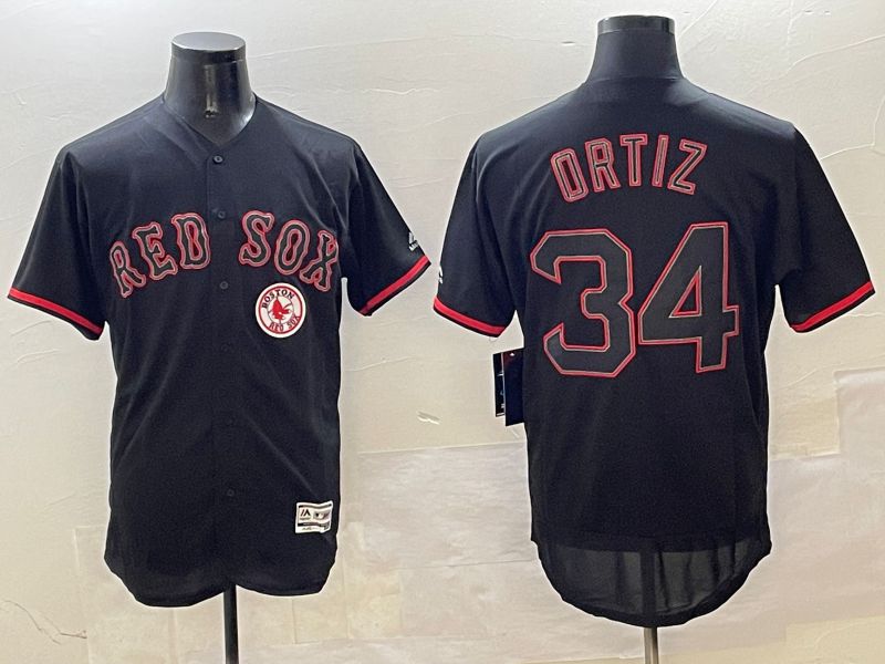 Men Boston Red Sox 34 Ortiz Black Fashion Elite 2025 Nike MLB Jersey style 8